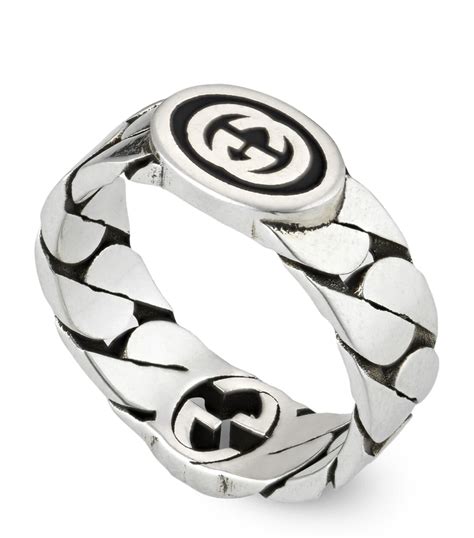 gucci statement interlocking g's sterling silver|Sterling Silver Interlocking G Skinny Statement Ring.